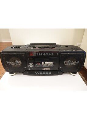Sharp WQ-T352 Stereo Twin Cam Dual Cassette Radio Recorder X-Bass